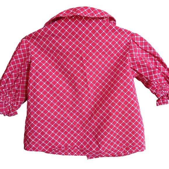 Girls 5 Vintage Top 1950's Red/White Polka Dot Peter Pan Collar Handmade 1OF1 - Picture 5 of 5